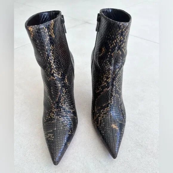 CHRISTIAN LOUBOUTIN So Kate Leather Snake Embossed Dark Brown Boots 85 EU 38 US8 - Picture 7 of 15